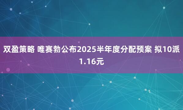 双盈策略 唯赛勃公布2025半年度分配预案 拟10派1.16元